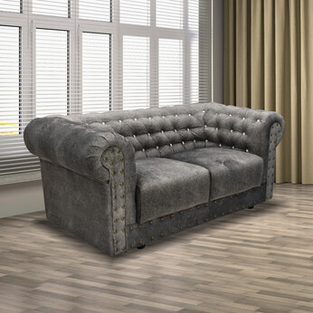 Velvet Fabric Chesterfield 2 Seater Sofa MANCHESTER